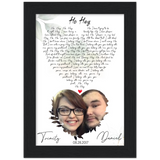 Music Lyrics Song -- Black Framed  5”x7” -- Daniel & Trinity