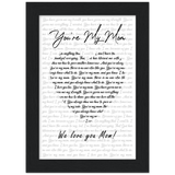 Lyrics -- We love you Mom! -- Black framed 5x7 -- Gelato
