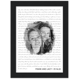 Lyrics -- Frank and lacy 01/16/22 -- Black Framed 6”x8” -- Gelato