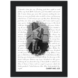 Lyrics -- Gabby and Joe -- Black framed 6x8 -- Gelato