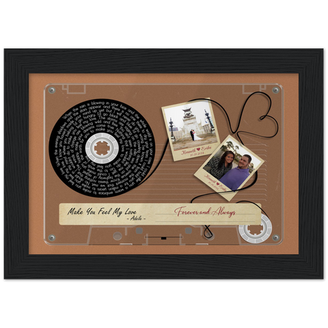 Cassette -- Kenneth and Erika 10.18.2014 -- Black framed 5x7 -- Gelato