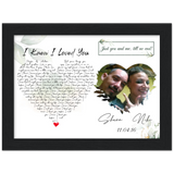 Lyrics -- Shawn & Niki 11.04.16 -- Black framed 6x8 -- Gelato