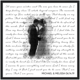 Song Lyrics -- Michael & Melissa   06.14.19 -- Black Framed square/ 20''x20'' -- gelato