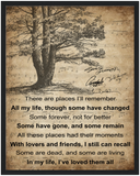 in My Life Lyrics -- Black framed poster/ 16"x20" -- 25 -- gelato