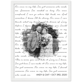 Lyrics -- Andy & Cait/ Oct 3rd,2020 -- White frame 12x16 -- Gelato