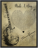 Music Lyrics Song -- Black framed 16"x20" -- Made A Way