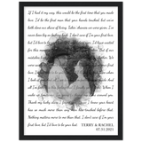 Lyrics Song -- Black Framed poster/ 12”x16” -- TERRY & RACHEL 07-31-2021