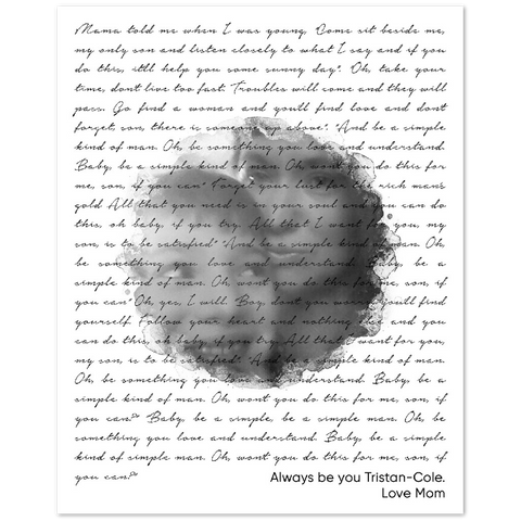 Gelato Matte 8x10 Poster - Always be you Tristan-Cole.  Love Mom - Simple Man