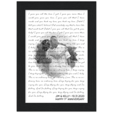 Lyrics -- Jim &Kelly 10.31.2020 -- Black framed 5x7 -- Gelato