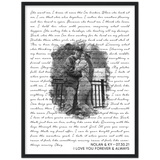 Lyrics -- nolan & ky 07.30.21 -- Black framed 18x24 -- Gelato