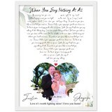Lyrics -- Justin & Anjeza 09/26/2014 -- White frame 12x16 -- Gelato