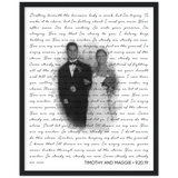 Lyrics -- Timothy and Maggie 9/20/19 -- Black frame 16x20 -- Gelato