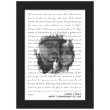 Lyrics Song -- Black Framed poster / 5”x7” -- Charly & Perla