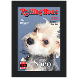 Dog poster -- Soco (style 4) -- Black framed 5x7 -- Gelato