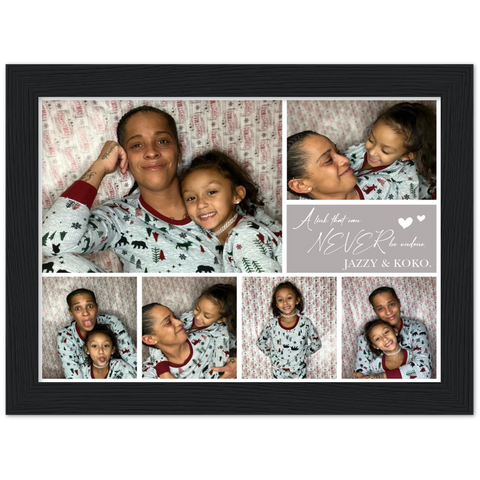 Print poster -- A link that can NEVER be undone. JAZZY & KOKO. -- Black framed 6x8 -- Gelato