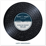 Music Lyrics Song -- Unframed Square 12''x12'' -- Brian & Angela