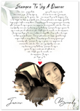 Music Lyrics Song -- Unframed  20''x 28'' --  Javier y brendy