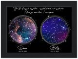 Star Maps  -- Dawn Billy -- Black Framed  / 6”x8” -- Gelato