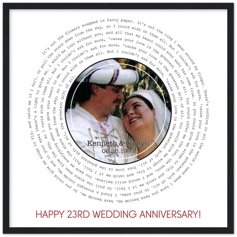 Gelato Framed 20x20 - Kenneth and Robyn - Lyrics Your Love