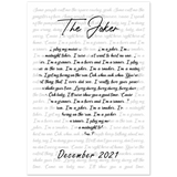 Lyrics Song -- poster/ 20''x 28'' -- December 2021