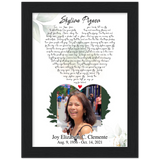 Lyrics -- Joy Elizabeth C. Clemente -- Black framed 6x8 -- Gelato