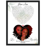 Music Lyrics Song -- Black Framed 12”x16” -- Ron & Brittany