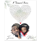 Music Lyrics Song -- Unframed 8''x 10'' --  Junior & Phara