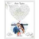 Lyrics -- Steph & Nate 08.01.2020 -- White Frame 16x20 -- Gelato