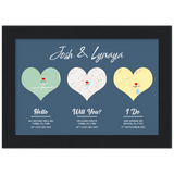 Love Anniversary Print -- Black Framed 5”x7” -- Josh and Lynaya