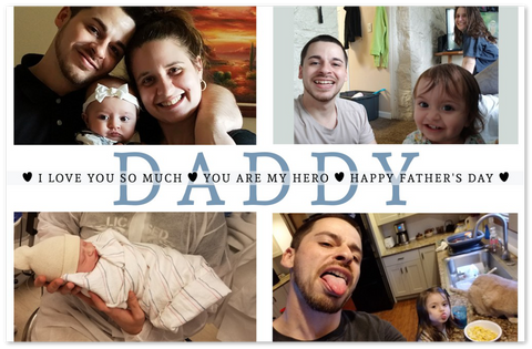 dad poster -- You are my hero, Happy Father's Day -- 11x17 -- gelato