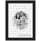 Lyrics -- Raymond and Nikima 02.17.21 -- Black framed 6x8 -- Gelato