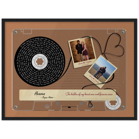 Cassette -- Louie & Meghan 11.22.2020 -- Black framed 18x24 -- Gelato