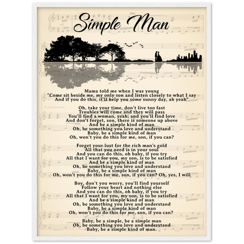 Simple Man - Gelato White Framed 24x32