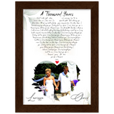 Music Lyrics Song -- Dark wood Framed 6”x8” -- Larissa and Chris