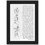 Lyrics -- But then I remember you -- Black framed 5x7 -- Gelato