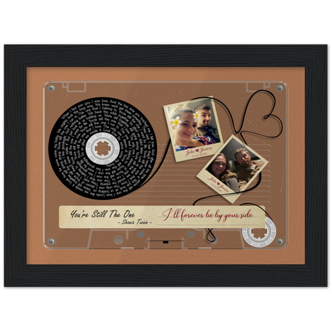 Cassettes-Tape Prints -- Black Framed poster / 6”x8” -- John & Jessica