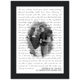 Lyrics -- Jayden & Liv 04.15.21 -- Black framed 6x8 -- Gelato