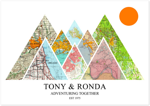Travel Maps -- Tony & Ronda --  40x28 -- Gelato