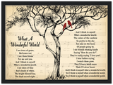 Music Lyrics Song -- Black Framed 12”x16” -- What A Wonderful World (Louis Armstrong)