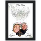 Lyrics -- Abby&Evan 03.07.2020 -- Black framed 6x8 -- Gelato