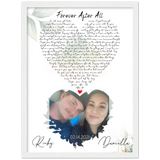 Music Lyrics Song -- White framed 12"x16" -- Daniella & Ricky
