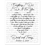 Lyrics -- David and Tammy October 3, 2020 -- 8x10 -- Gelato