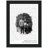 Lyrics -- Patrick & Kayla 02.12.21 -- Black framed 6x8 -- Gelato