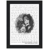 Lyrics Song -- Black Framed poster / 6”x8” -- Montage & Rasvarn
