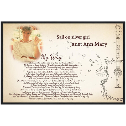 Gelato Black Framed Poster 36x24 - Janet Ann Mary Sail on Silver Girl - My Way