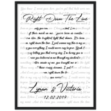 Lyrics -- Lyman & Victoria 12.02.2019 -- Black framed 18x24 -- Gelato