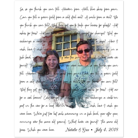 Gelato Matte Poster 16x20 - Wish You Were Here - Natalie & Gus - July 4, 2018