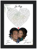 Lyrics -- Joe & Jessica 6/29/13 -- Black Framed / 6”x8” -- gelato