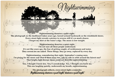 Song Lyrics --  Nightswimming (REM) -- 12''x18'' -- Gelato