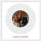 Vinyl -- Paul & Tiffini Always & Forever -- White framed 20x20 -- Gelato